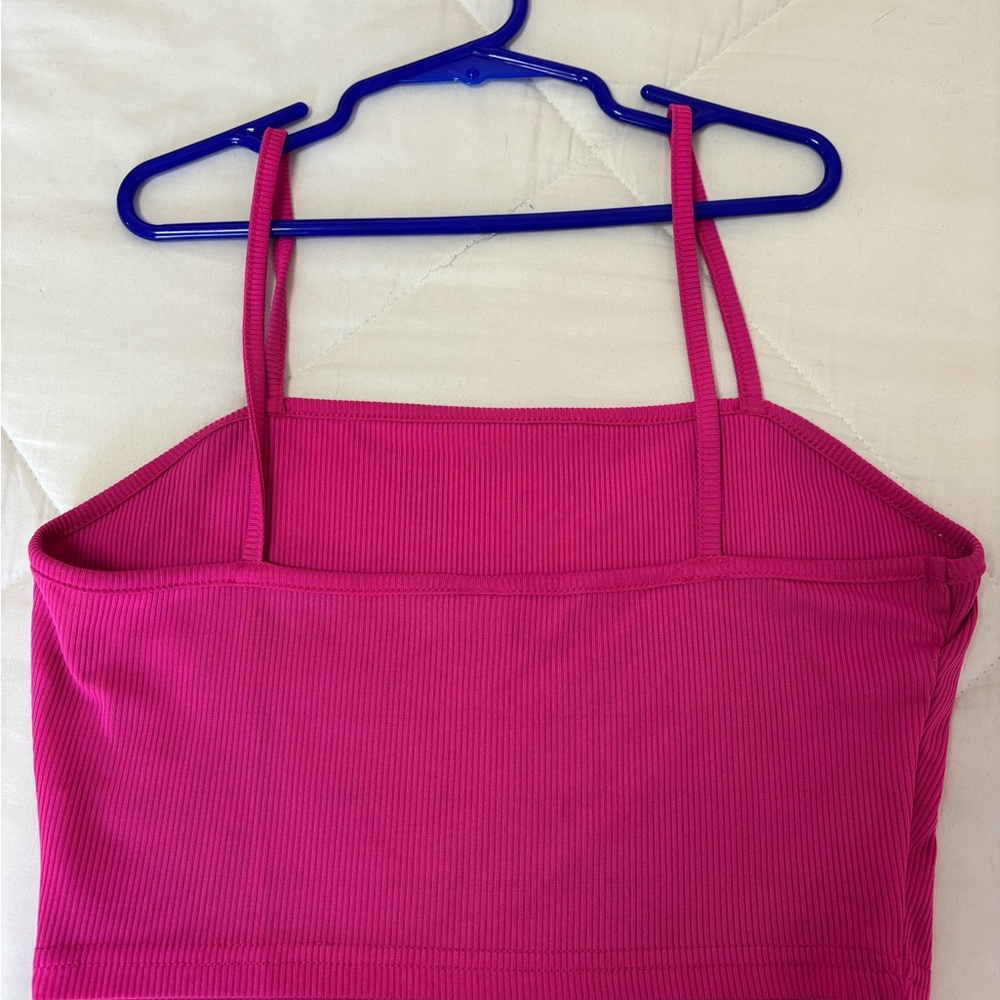 Pink Ribbed Crop Top - Picture 2 of 2